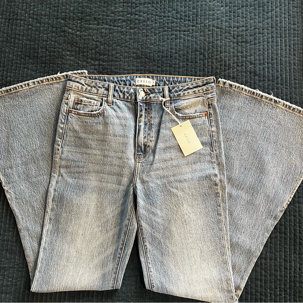 Cello Women’s Split Flare Blue Jeans